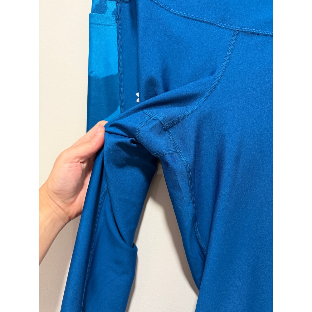 Under Armour Leggings Cropped Blue Activewear Women Size XL - Picture 3 of 5